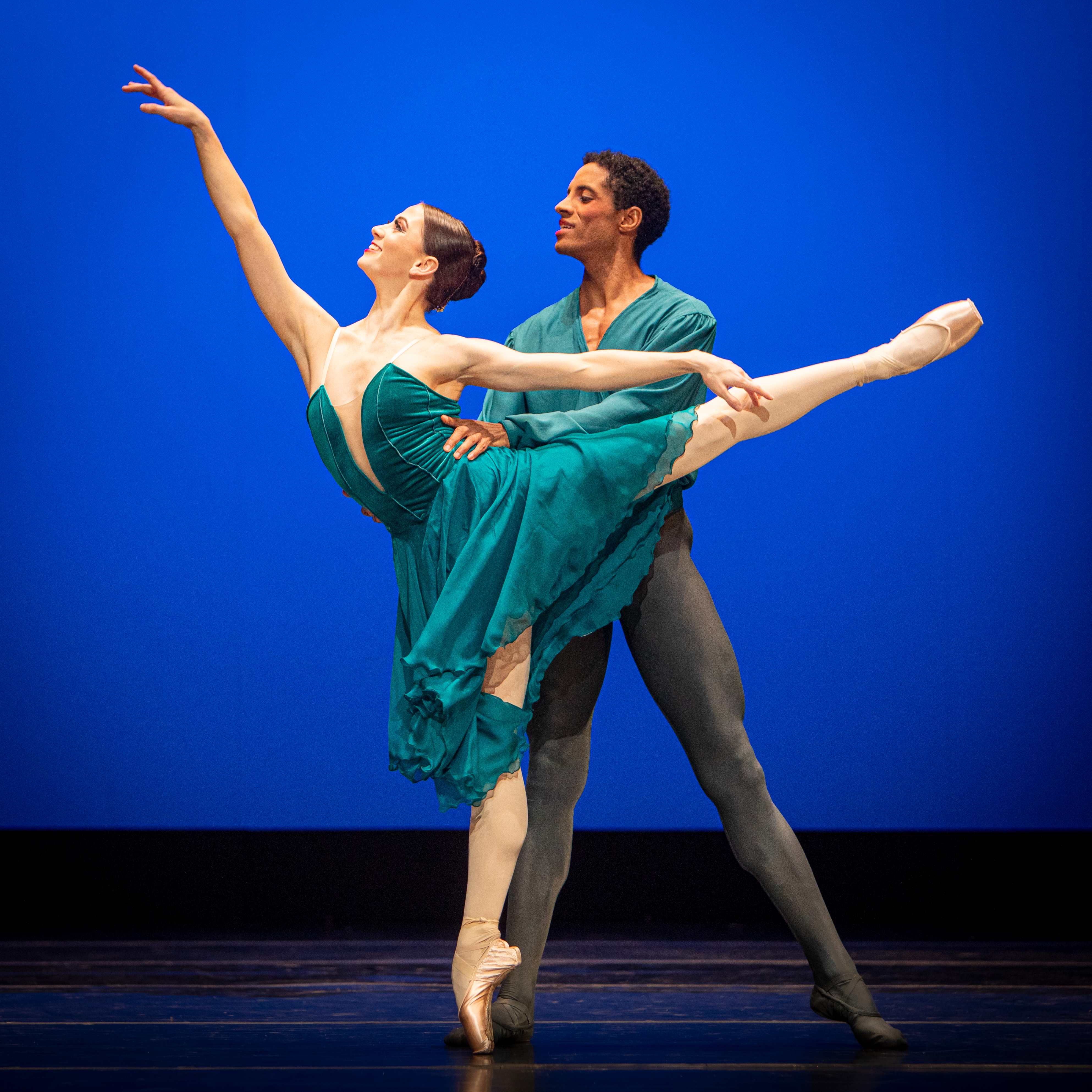 Paige McElligott and Gabriel Fernandes da Silva in 'Allegro Brillante' by George Balanchine Photo credit Helena Fagan